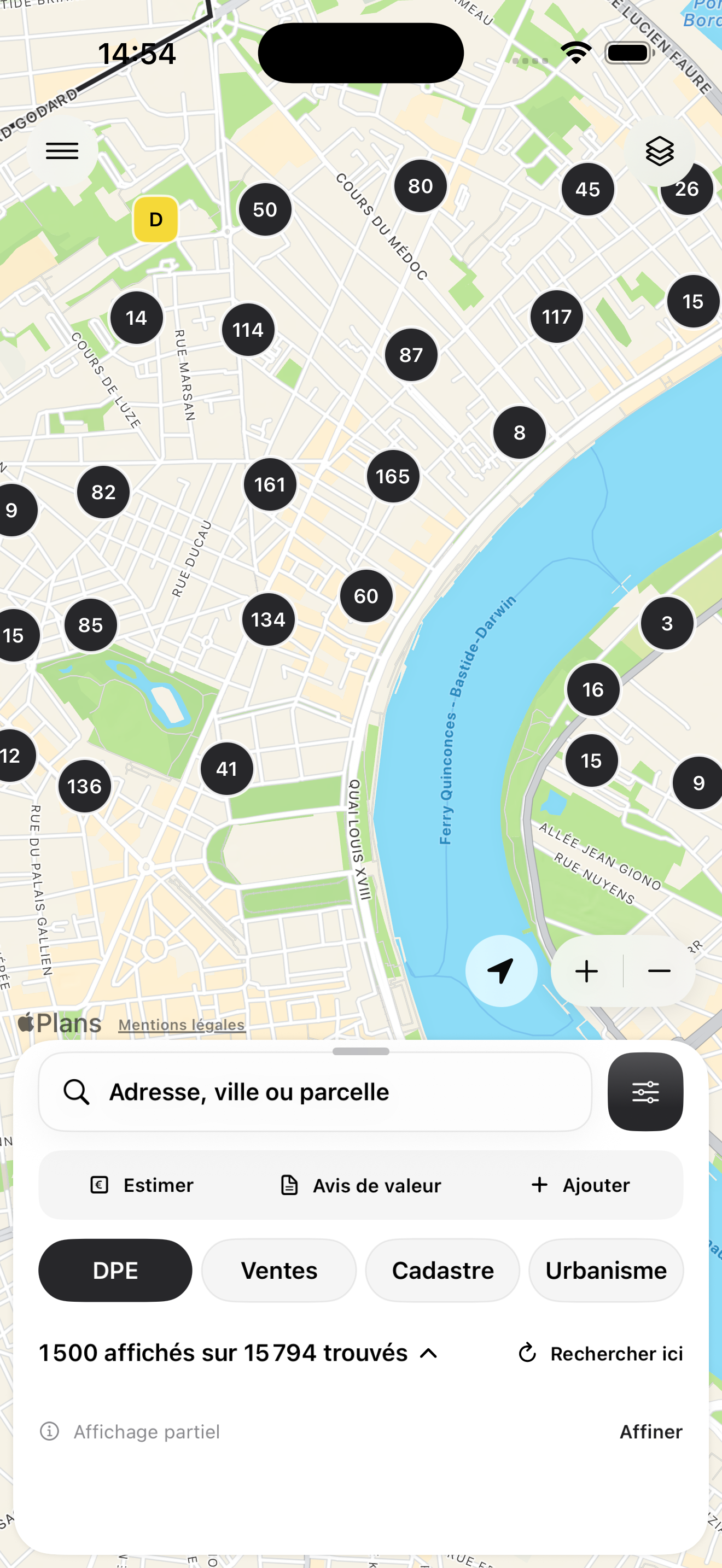 Recherche de diagnostics DPE dans iMMO Pro
